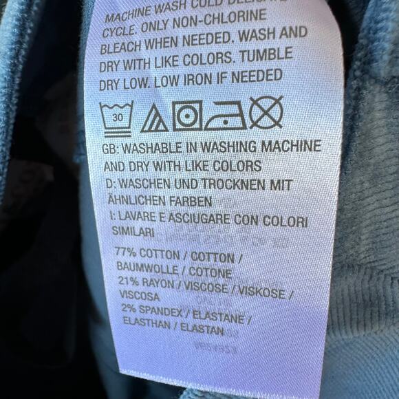 NWOT Denim & Co. QVC Adaptive Slim Straight Corduroy Pant Sz 10 Aqua Stretch - Picture 9 of 9